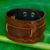 Men's leather wristband bracelet, 'Western Brown' - Hand Tooled Brown Leather Wristband Bracelet for Men