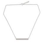 Sterling silver and blue topaz pendant bar necklace, 'Simply Love' - Blue Topaz and Sterling Silver Bar Necklace Thai Jewelry