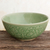 Celadon ceramic bowl, 'Green Peony' - Artisan Crafted Floral Theme Thai Celadon Ceramic Bowl thumbail