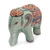 Figura de cerámica Celadon, 'El elefante del rey' (pequeña) - Estatuilla de elefante de cerámica pintada a mano de Celadon tailandés (pequeña)
