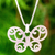 Sterling silver pendant necklace, 'Lovely Butterfly' - Artisan Crafted Brushed Silver Butterfly Pendant Necklace (image 2) thumbail
