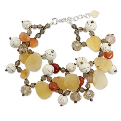 Beaded Carnelian Gemstone Bracelet from Thailand