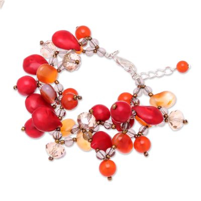 Handmade Jasper and Carnelian Bracelet from Thailand