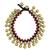 Beaded quartz bracelet, 'Summer Chimes' - Fair Trade Beaded Bracelet with Red Quartz and Brass thumbail