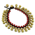Beaded quartz bracelet, 'Summer Chimes' - Fair Trade Beaded Bracelet with Red Quartz and Brass (image 2b) thumbail