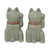 Celadon figurines, 'Lucky Green Cat' (pair) - Lucky Cat Thai Celadon Ceramic Figurines in Green (Pair) (image 2a) thumbail