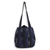 Cotton shoulder bag, 'Orient Blue' - Hand Woven Cotton Shoulder Bag in Blue and Black thumbail