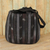 Cotton shoulder bag, 'Orient Black' - Dark Ikat Style Hand Woven Cotton Shoulder Bag with Pockets (image 2b) thumbail