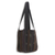 Cotton shoulder bag, 'Oriental Dark Brown' - Ikat Style Hand Woven Cotton Shoulder Bag with Pockets (image 2c) thumbail