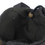 Cotton shoulder bag, 'Oriental Dark Brown' - Ikat Style Hand Woven Cotton Shoulder Bag with Pockets