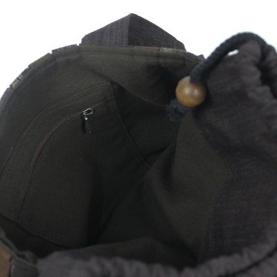 Umhängetasche aus Baumwolle - Handgewebte Umhängetasche aus Baumwolle im Ikat-Stil mit Taschen