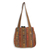 Cotton shoulder bag, 'Oriental Brown' - Pleated Shoulder Bag with 3 Pockets in Hand Woven Cotton thumbail