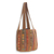 Cotton shoulder bag, 'Oriental Brown' - Pleated Shoulder Bag with 3 Pockets in Hand Woven Cotton (image 2c) thumbail