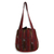 Cotton shoulder bag, 'Orient Red' - Hand Woven Red Ikat Style Cotton Shoulder Bag with Pockets thumbail
