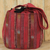 Cotton shoulder bag, 'Orient Red' - Hand Woven Red Ikat Style Cotton Shoulder Bag with Pockets (image 2b) thumbail