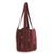 Cotton shoulder bag, 'Orient Red' - Hand Woven Red Ikat Style Cotton Shoulder Bag with Pockets (image 2c) thumbail