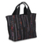 Silk tote bag, 'Exotic Black' - Hill Tribe Silk Patterned Tote Bag Multiple Pockets in Black (image p229691) thumbail