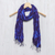 Pañuelo de seda - Bufanda de seda teñida de color azul y morado hecha a mano en Tailandia