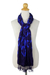 Silk scarf, 'Indigo Dance' - Blue Purple Tie-dye Silk Scarf Crafted by Hand in Thailand