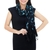 Silk scarf, 'Licorice Dance' - Black Blue Tie-dye Silk Scarf Crafted by Hand in Thailand thumbail