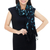 Silk scarf, 'Licorice Dance' - Black Blue Tie-dye Silk Scarf Crafted by Hand in Thailand