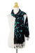Silk scarf, 'Licorice Dance' - Black Blue Tie-dye Silk Scarf Crafted by Hand in Thailand (image 2b) thumbail