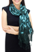 Silk scarf, 'Emerald Dance' - Thai Hand Crafted Green and Blue Silk Tie Dye Scarf thumbail