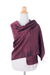 Silk and cotton blend batik shawl, 'Romance in Cranberry' - Striped Cranberry Red Shawl Handmade in Silk and Cotton (image 2c) thumbail