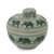 Celadon ceramic box, 'Elephants on Parade' - Green Celadon Ceramic Jewelry Box with Elephant Motif