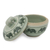 Celadon ceramic box, 'Elephants on Parade' - Green Celadon Ceramic jewellery Box with Elephant Motif