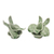 Celadon ceramic candleholders, 'Thai Jade Orchids' (pair) - Green Celadon Ceramic Orchid Shaped Candle Holders (Pair) (image 2b) thumbail