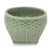 Jarrón de cerámica Celadon, (pequeño) - Jarrón de cerámica verde celadón con forma de cesta (pequeño)