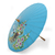 Cotton and bamboo parasol, 'Charming Peacock' - Unique Handpainted Cotton and Bamboo Decorative Parasol (image 2a) thumbail
