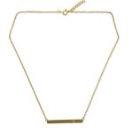 Gold vermeil peridot bar necklace, 'Simple Clarity' - Handmade Gold Vermeil Bar Necklace with Peridot