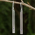 Amethyst bar earrings, 'Simple Wisdom' - Artisan Crafted Brushed Silver and Amethyst Dangle Earrings (image 2) thumbail