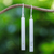Peridot dangle bar earrings, 'Simple Energy' - Peridot and Brushed Silver Dangle Earrings from Thailand (image 2) thumbail