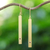 Gold vermeil garnet bar earrings, 'Simple Compassion' - Brushed Satin 24k Gold Plated Silver Earrings with Garnets (image 2) thumbail