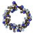 Beaded bracelet, 'Blue Cattlelaya' - Blue Quartz and Brass Clusters on Hand Knotted Bracelet (image 2b) thumbail