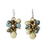 Beaded earrings, 'Azure Cattlelaya' - Yellow and Blue Quartz Beaded Earrings Knotted by Hand