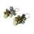 Beaded earrings, 'Azure Cattlelaya' - Yellow and Blue Quartz Beaded Earrings Knotted by Hand (image 2b) thumbail