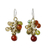Carnelian beaded earrings, 'Honeydew Cattlelaya' - Artisan Hand Knotted Carnelian Gemstone Beaded Earrings