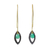 Gold vermeil dangle earrings, 'Sublime' - Gold Vermeil Sterling Silver and Green Onyx Earrings (image 2a) thumbail