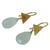 Gold plated chalcedony dangle earrings, 'Icy Azure' - Blue Chalcedony Handmade Gold Plated Earrings (image 2b) thumbail