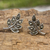 Sterling silver and marcasite stud earrings, 'Petite Leaves' - Leaf Stud Earrings Crafted of Sterling Silver and Marcasite thumbail