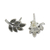 Sterling silver and marcasite stud earrings, 'Petite Leaves' - Leaf Stud Earrings Crafted of Sterling Silver and Marcasite (image 2b) thumbail