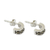Sterling silver and marcasite half hoop earrings, 'Ever Happy' - Marcasite Studs on Sterling Silver Half Hoop Earrings (image 2b) thumbail