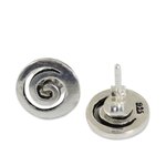 Sterling silver button earrings, 'Spiral Transformation' - Artisan Crafted Sterling Silver Earrings from Thailand