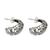 Sterling silver half hoop earrings, 'Floral Fantasy' - Artisan Crafted Openwork Sterling Silver Half Hoop Earrings (image 2b) thumbail