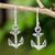 Sterling silver dangle earrings, 'Anchors Away' - Fair Trade Sterling Silver Hand Crafted Anchor Earrings