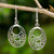 Sterling silver flower earrings, 'Blooming Trance' - Artisan Crafted Sterling Silver Flower Openwork Earrings thumbail